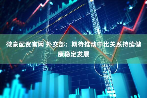 微豪配资官网 外交部：期待推动中比关系持续健康稳定发展